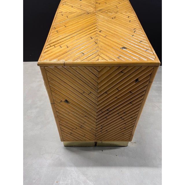 Bamboo Console With Brass Base For Sale - Image 9 of 10
