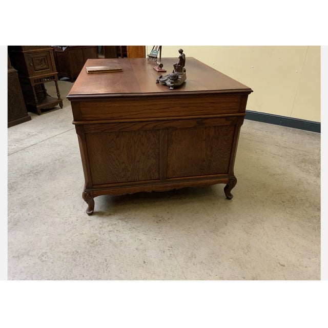 Wood Vintage Double-Sided Desk with Armchairs, 1935, Set of 3 For Sale - Image 7 of 13