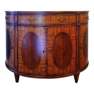 Ethan Allen Townhouse Collection Inlaid Mahogany Demilune Server For Sale