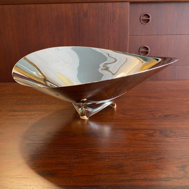Late 20th Century Late 20th Century Stainless Steel "Koppel" Wave Bowl by Henning Koppel for Georg Jensen For Sale - Image 5 of 6