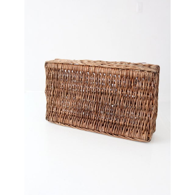 Vintage Divided Wicker Gathering Basket For Sale - Image 15 of 15