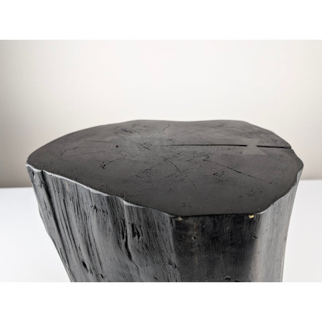 Black Wabi-Sabi Stool in Black Ebonized Wood with Butterfly Joints, 1990s For Sale - Image 8 of 15