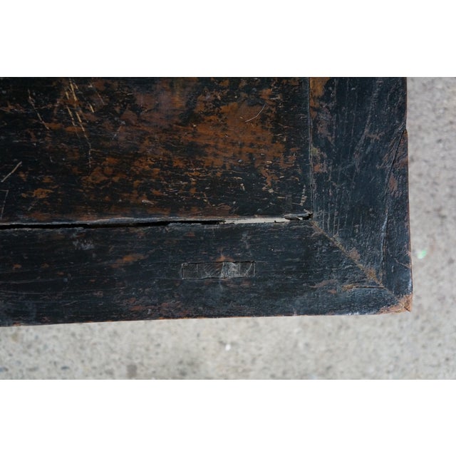 Antique Chinese Lacquered Kang Coffee Altar Table Console Bench Seat 36" For Sale - Image 10 of 18
