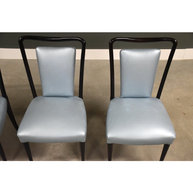 Mid 20th Century Mid 20th Century Melchiorre Bega Blue Dining Chairs - Set of 4 For Sale - Image 5 of 10