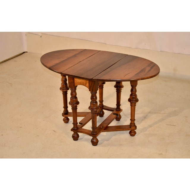 Walnut Dropleaf Table From England, Circa 1900 For Sale - Image 9 of 11