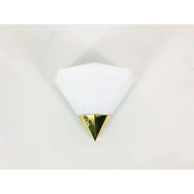 Mid-Century Modern Midcentury Brass and Opaline Glass Wall Lamps by Limburg, Germany, 1970s, Set For Sale - Image 3 of 13