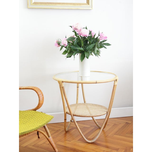 Wood Mid-Century Modern Rattan Coffee Table by Alan Fuchs for Uluv, 1960s For Sale - Image 7 of 8