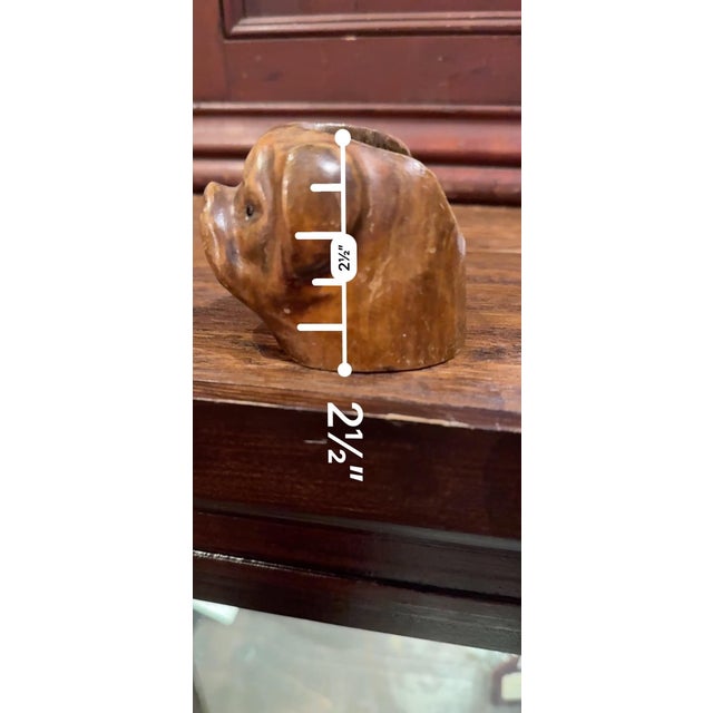 Antique Dutch Wooden Pipe Rest- Bull Dog For Sale - Image 11 of 13