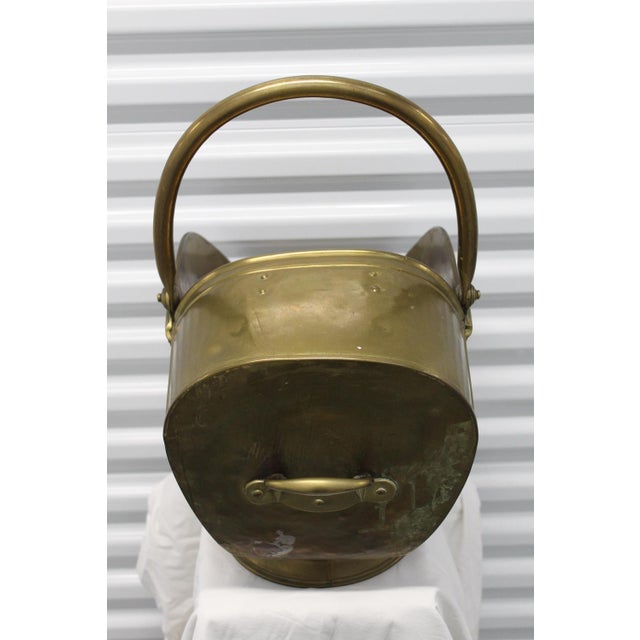 Brass Coal and Log Bucket with Handles For Sale - Image 6 of 15
