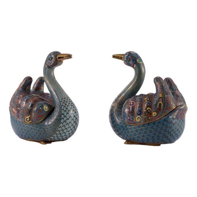 Jiaqing Period Cloisonne Perfume Burners, China, Set of 2 For Sale