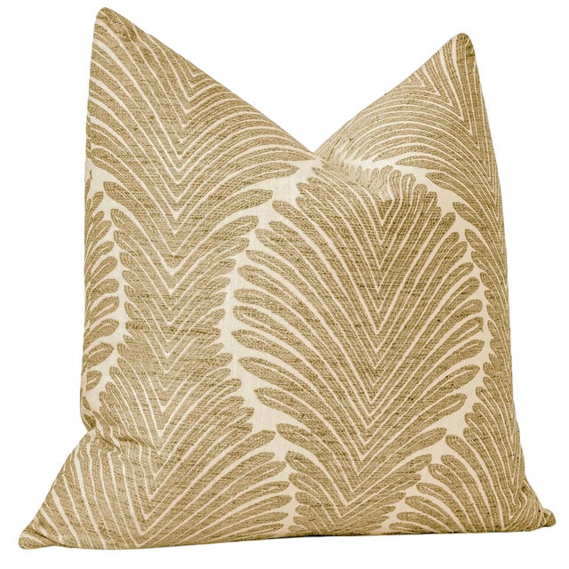 Contemporary 20" Natural Musgrove Chenille Pillows - A Pair For Sale - Image 3 of 4