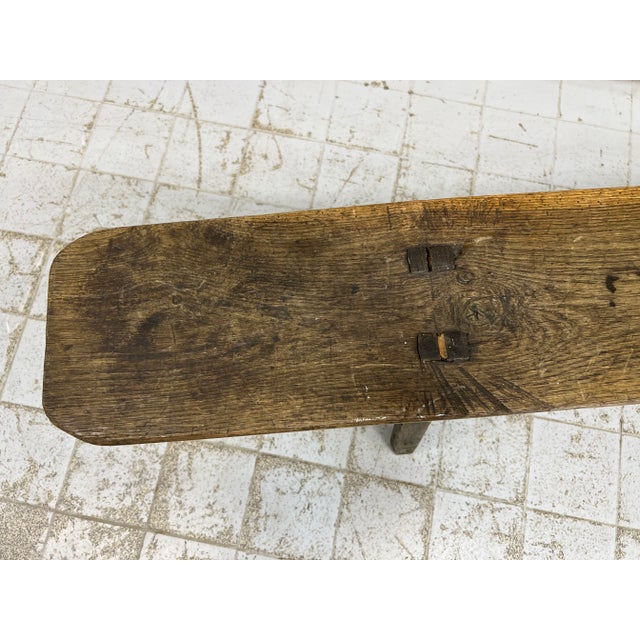 Antique Bench in Oak, 1890s For Sale - Image 5 of 9