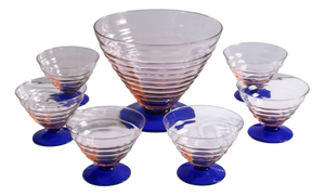 Italian Art Deco Dessert Bowls / Coupes from Empoli, 1940s, Set of 7
