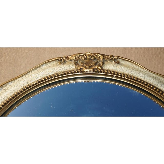 Blue Vintage French Original Paint Convex Butlers Wall Mirror, 1940s For Sale - Image 8 of 12