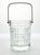 1980s Vintage Geometric Square Grid Plaid French Glass Ice Bucket 5 1/4” Barware Good vintage condition. No chips, cracks,...