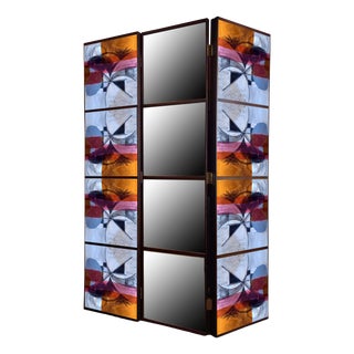 Room Divider with Design and Mirror by Pietro Meccani for Meccani Design For Sale