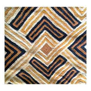 African Kuba Kasai Velvet Raffia Textile Zaire 25 "By 22.25"