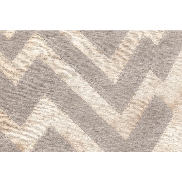 Contemporary rocky peaks beige and grey, silk and wool rug by Doris Leslie Blau. Size: 5'0" × 8'0" (152 × 243 cm). This...