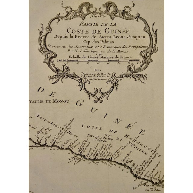 18th Century West Coast of Africa; Bellin 18th Century Map, 1780 For Sale - Image 5 of 6