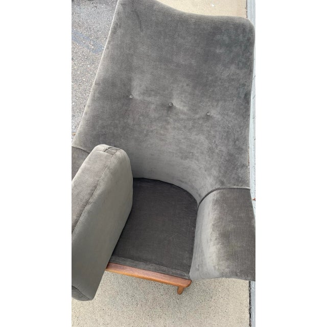 Wood 1960s Mid-Century Modern Wingback Chair Attributed to Adrian Pearsall Model 1611-C For Sale - Image 7 of 9