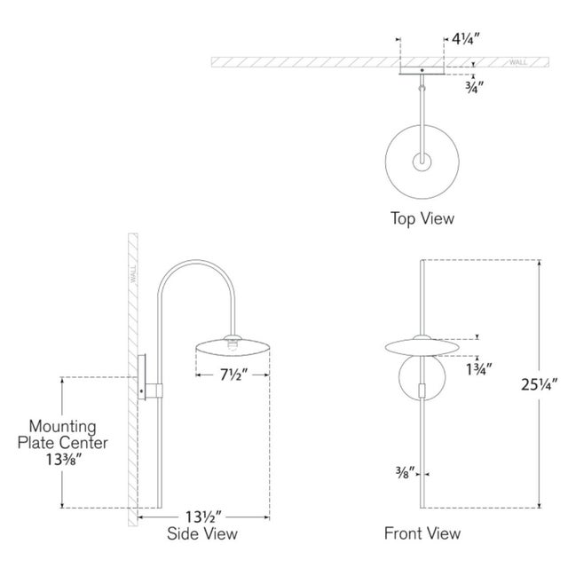 Metal Ian K. Fowler for Visual Comfort Signature Calvino Arched Single Sconce in Polished Nickel with Clear Glass For Sale - Image 7 of 8
