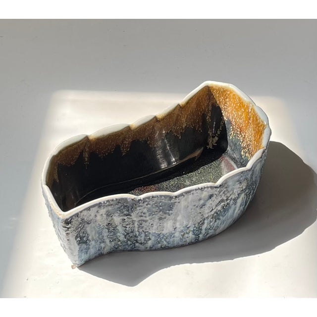 1970s Japanese Ikebana Vase in Glazed Stoneware from Yamasan, 1970s For Sale - Image 5 of 9
