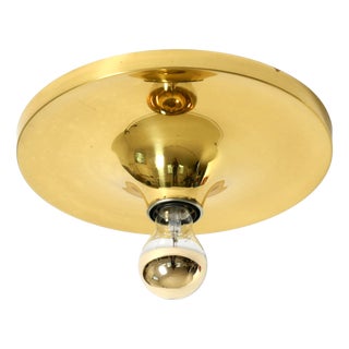 Mid-Century Modern Space Age Disc Brass Wall Lamp from Sölken Leuchten, 1960s For Sale