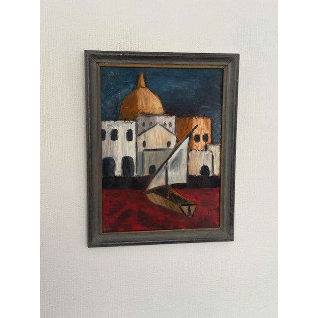 Original Swedish Oil on Panel – “Southern Motif” –by Malte Nyberg Tolf Vintage & Framed – 49 × 39 cm (19.3" × 15.4") An...