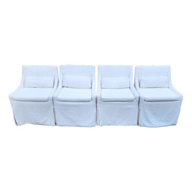 Set of 4 Restoration Hardware Low Belgian Slope Arm Slipcovers, Seat Cushion Covers, and Lumbar Pillows Only For Sale