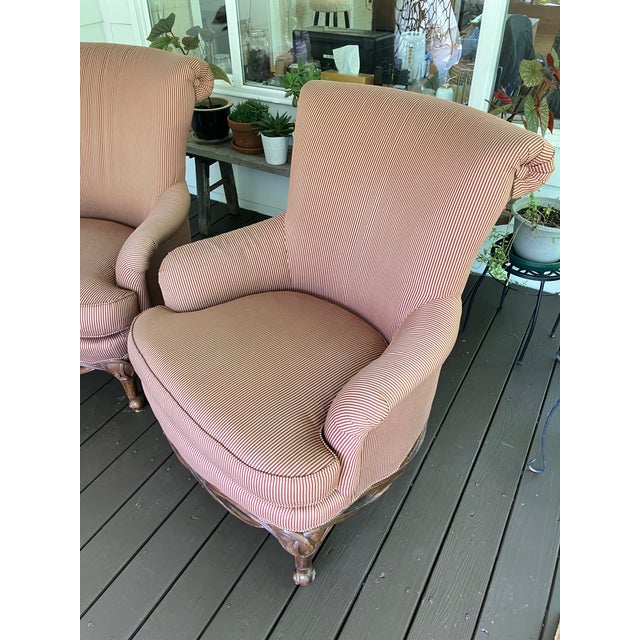 Set of two very comfortable and supportive living room or accent chairs from Henredon Upholstery collection. Circa late...