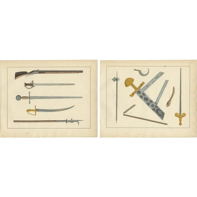 Medieval and Early Modern Weaponry, 1842, Paper, Set of 2 For Sale - Image 4 of 6