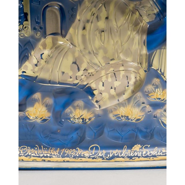 1980s Art Glass Wall Plaque by Bjørn Wiinblad for Rosenthal, 1982 For Sale - Image 5 of 11