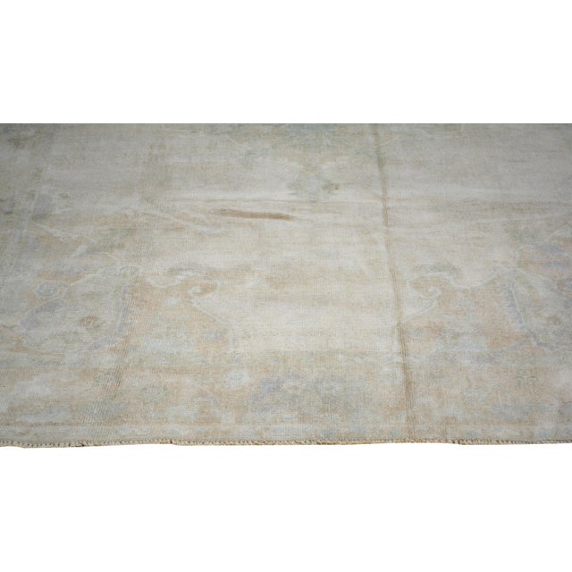 Turkish Vintage Turkish Oushak Hand Knotted Wool Rug, 4'9"x7'8" For Sale - Image 3 of 6