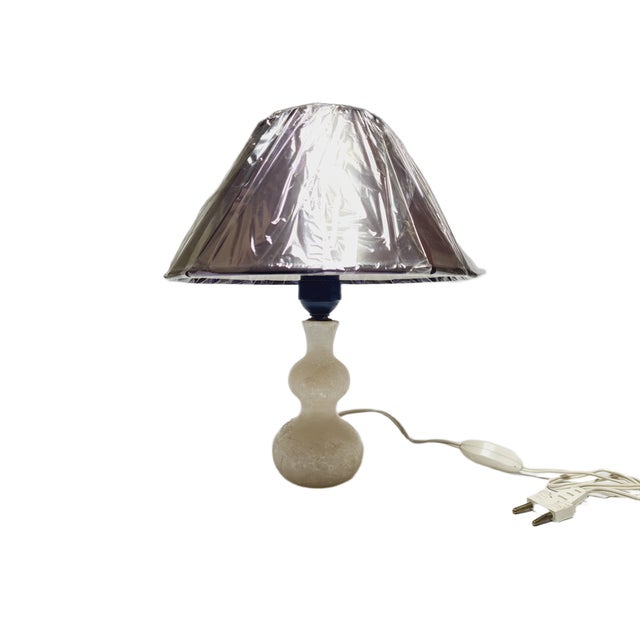 Glass Art Deco Alabaster Bedside Lamp, Belgium, 1950s For Sale - Image 7 of 9
