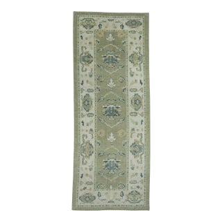 Turkish Oushak Rug 3'11" x 10'5" #18087 For Sale