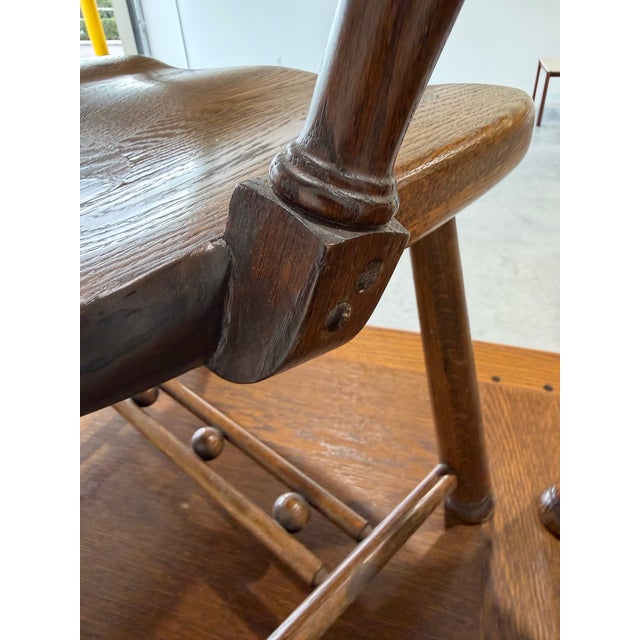 Brown Vintage Scandinavian Brutalist Oak Dining Chairs, Set of 6 For Sale - Image 8 of 12