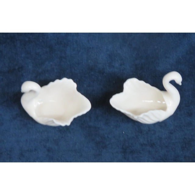 Lenox Porcelain Swans Pair of 2 Figurines Miniature Trinket or Ring Dish 5205b For Sale In Miami - Image 6 of 9