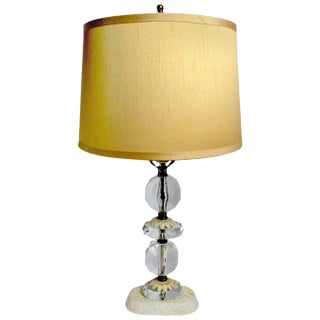 Hollywood Regency Faceted Crystal Lamp Base For Sale