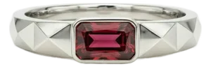 Garnet Solitaire Ring for Men Silver, Gold, Size 10