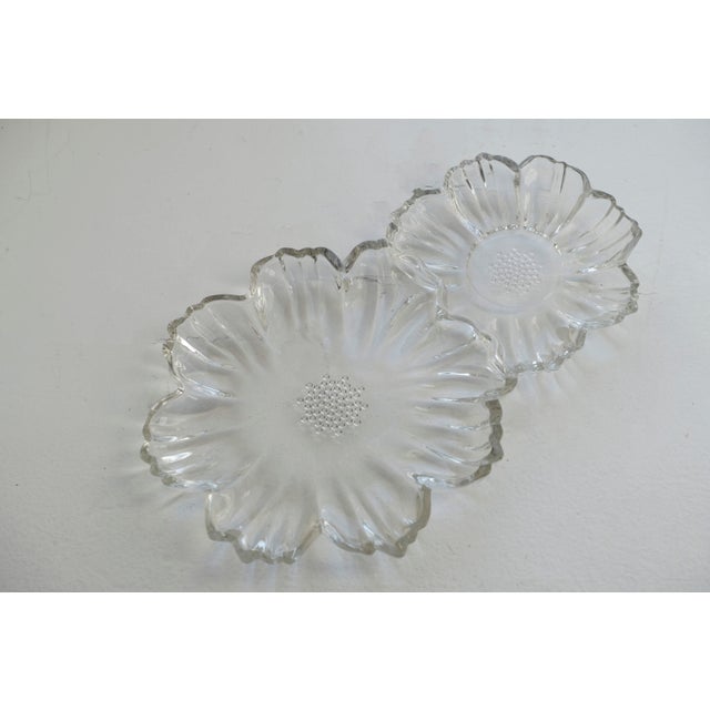Glass Vintage 1950s Mid-Century Hazel-Atlas Capri Double Daisy Snack Plates, Set of 8 For Sale - Image 7 of 9