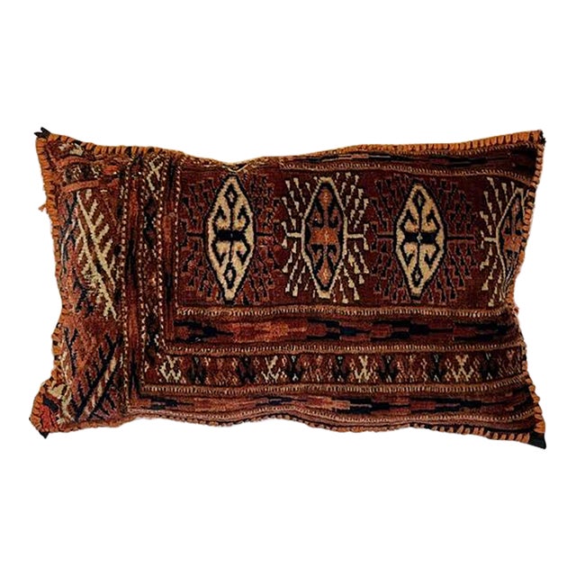Pillow W/Antique Rug Fragment , 1' X 1'6" For Sale