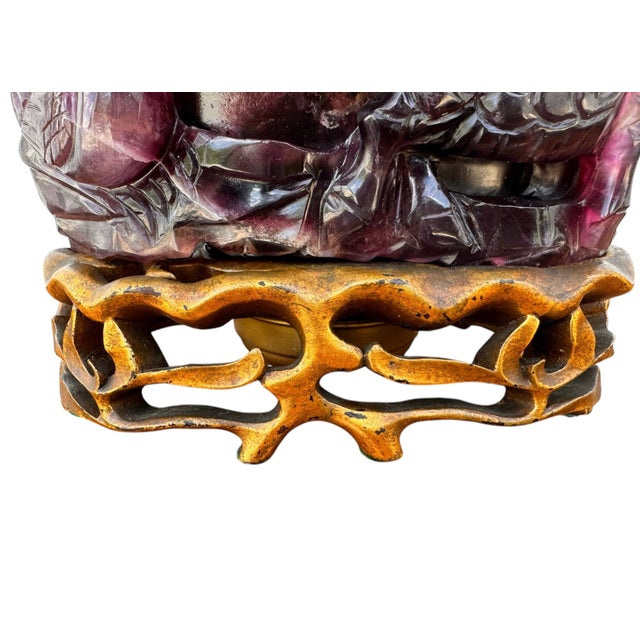 Late 19th Century Late Qing Dynasty Carved Amethyst & Quartz Vessel Lamp For Sale - Image 11 of 12