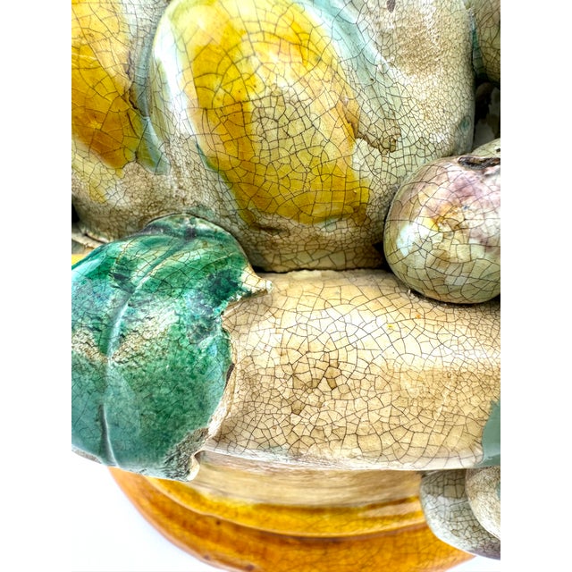 1940s Hand Painted Italian Ceramic Fruit Bowl For Sale - Image 11 of 12