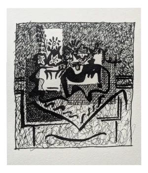 Pablo Picasso / Georges Aubert, Helene Chez Archimede, Original Woodcut on Vellum, 1955