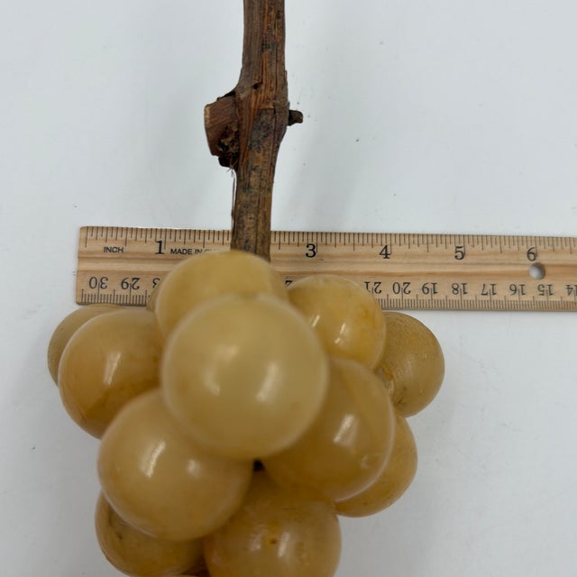 Vintage Italian Alabaster Grapes With Natural Wood Stem, 12" For Sale In Boise - Image 6 of 6