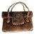 1970s Hippies Style Chocolate Brown Velvet Italian Top Handle Bag For Sale