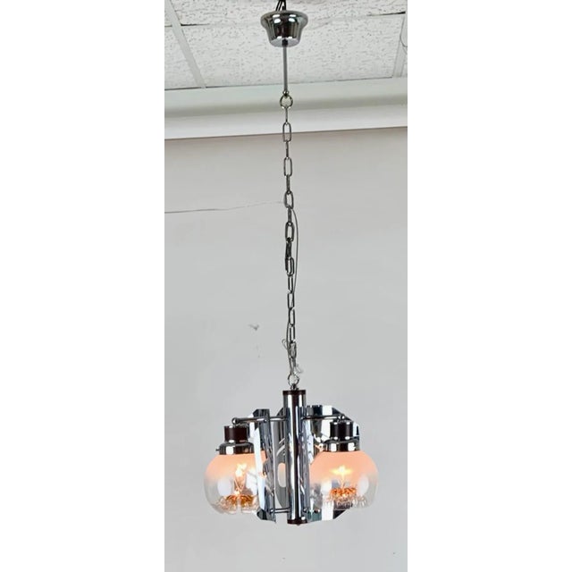Vintage Venetian Mazzega Created 3 Light Light Fixture For Sale - Image 12 of 12