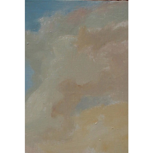 This oil painting presents a striking duality, featuring two figures in a serene yet introspective atmosphere. The central...