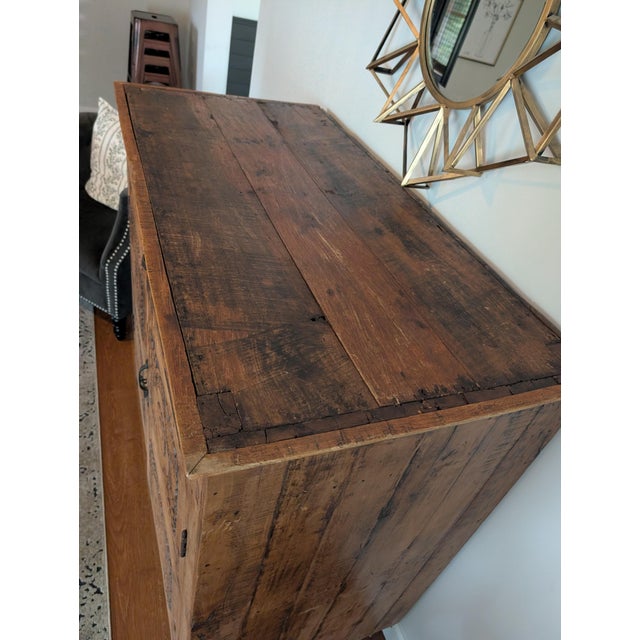 Stunning Antique Indonesian Carved Teakwood Cabinet With Majolica Ceramic Tiles For Sale - Image 11 of 14