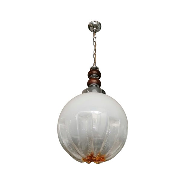 Murano Glass Pendant Lamp in the style of Mazzega, 1960s For Sale - Image 6 of 7
